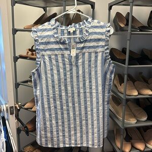NWT TALBOT’s sz M blue and white stripe top